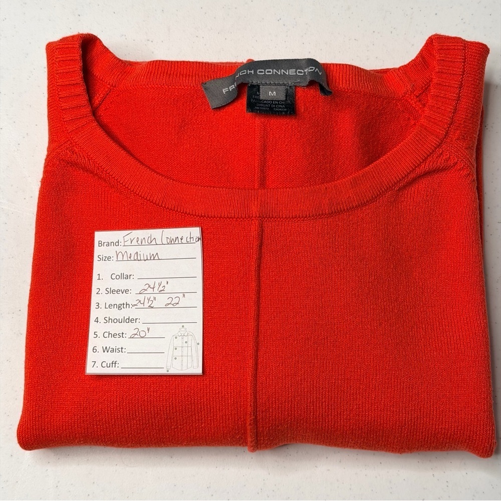 Women’s long sleeved French Connection sweater the color is orange’ish/red - Picture 10 of 10